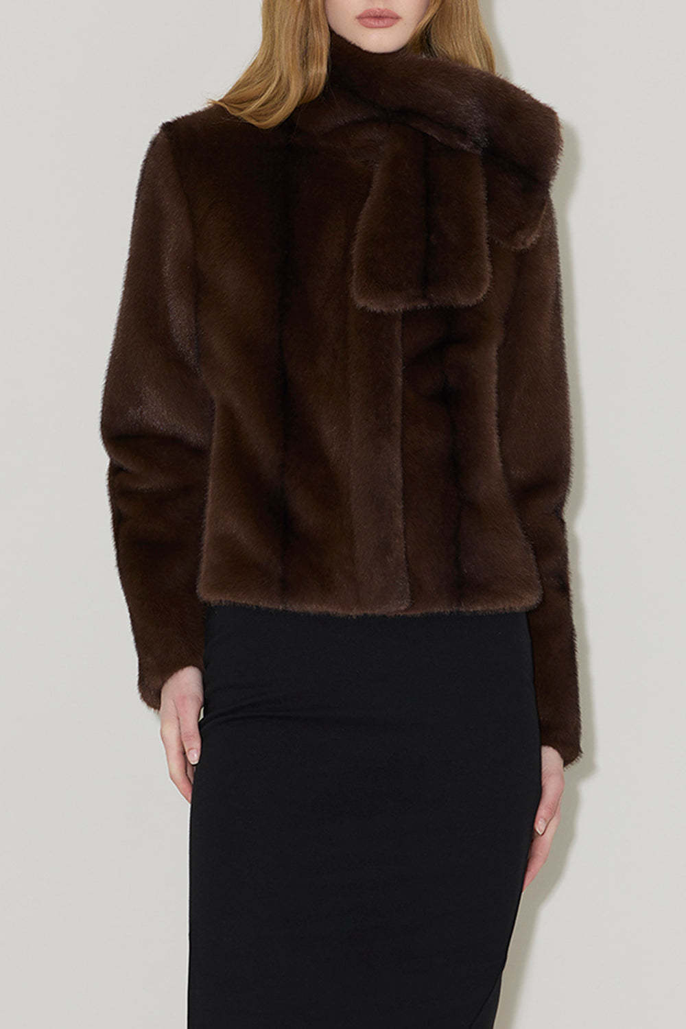 Kendell Faux Fur Jacket in Espresso