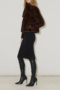 Kendell Faux Fur Jacket in Espresso