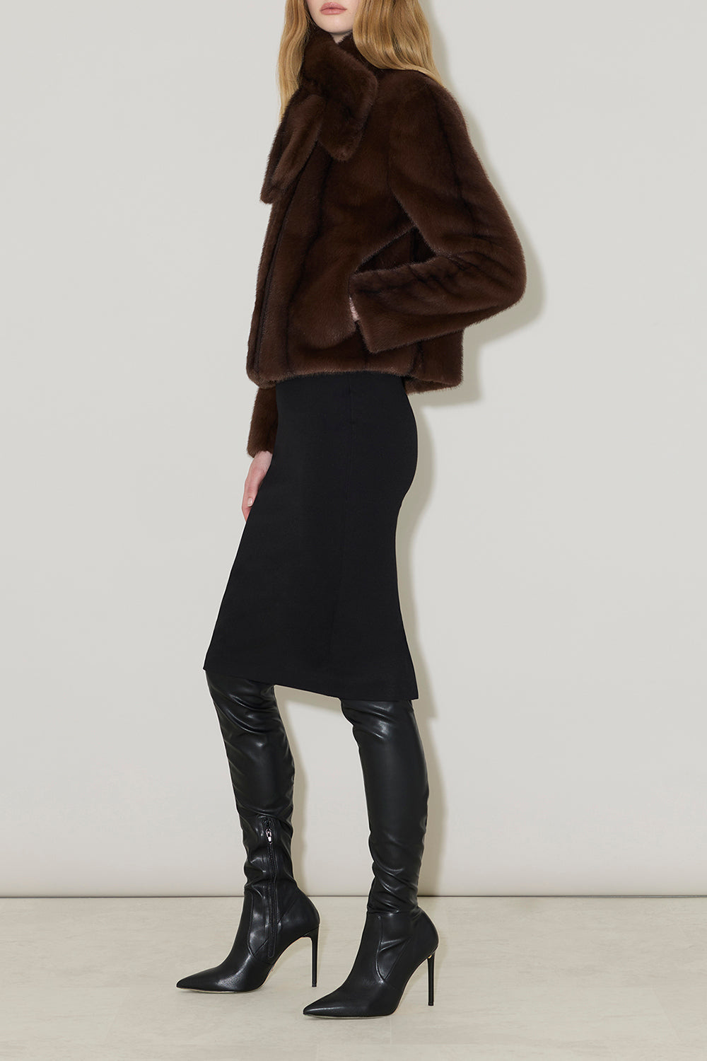 Kendell Faux Fur Jacket in Espresso