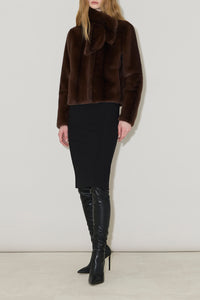 Kendell Faux Fur Jacket in Espresso