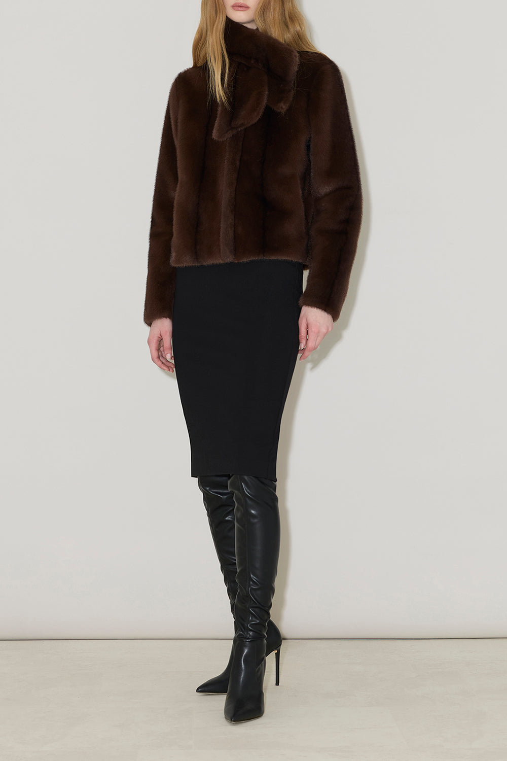 Kendell Faux Fur Jacket in Espresso