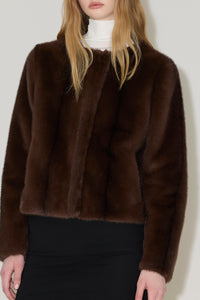 Kendell Faux Fur Jacket in Espresso