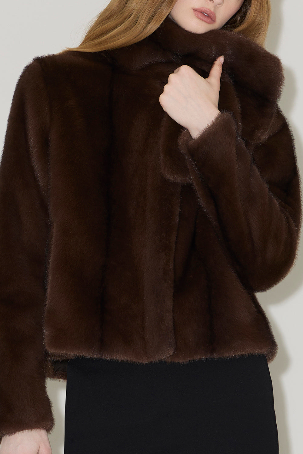 Kendell Faux Fur Jacket in Espresso