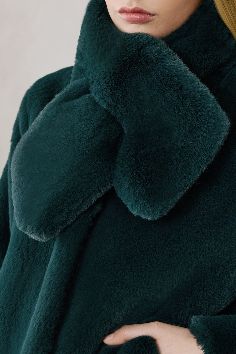 Kendell Faux Fur Jacket in Midnight Forest