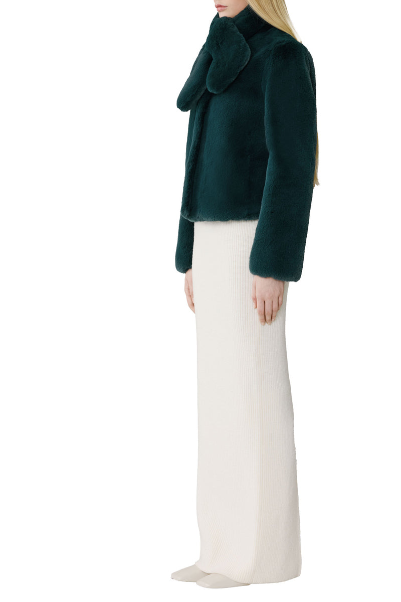Kendell Faux Fur Jacket in Midnight Forest