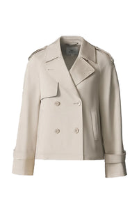 Juliette Short Trench in Stretch Cotton Light Oak
