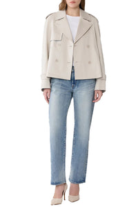 Juliette Short Trench in Stretch Cotton Light Oak