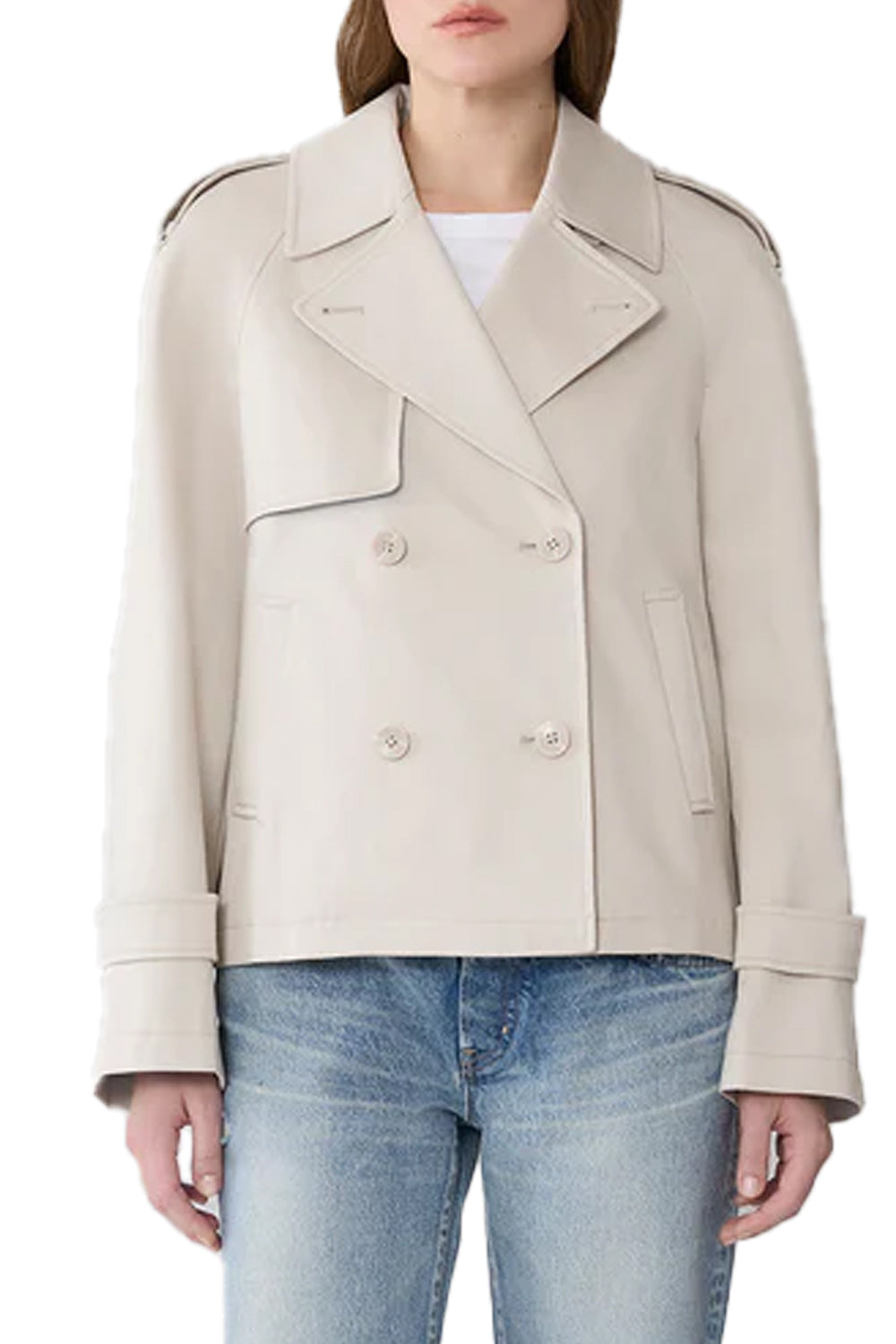 Juliette Short Trench in Stretch Cotton Light Oak