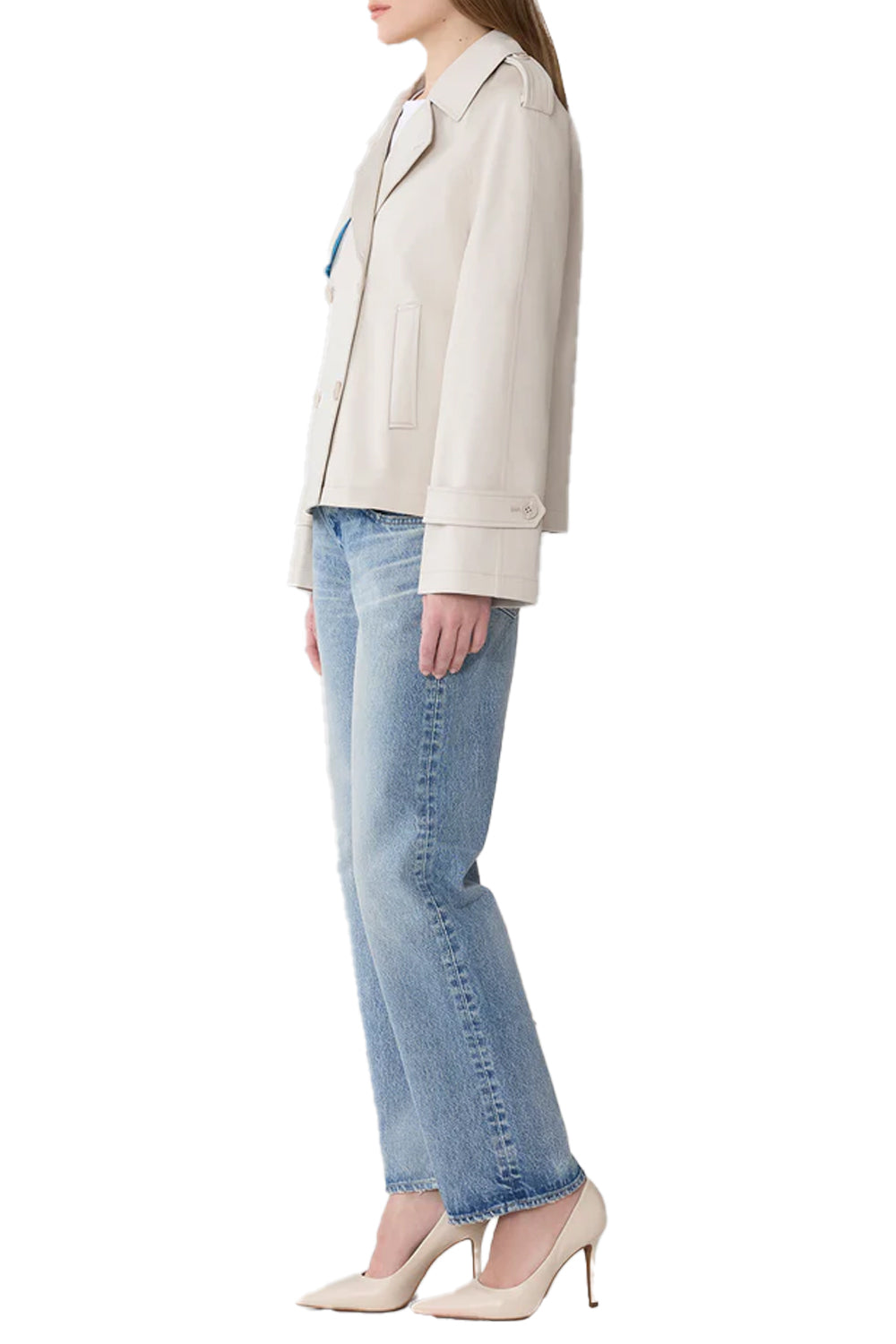 Juliette Short Trench in Stretch Cotton Light Oak