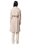 Olivia Relaxed-Fit Belted Trench With Cascade Collar in Mist