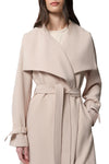 Olivia Relaxed-Fit Belted Trench With Cascade Collar in Mist