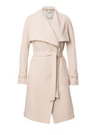 Olivia Relaxed-Fit Belted Trench With Cascade Collar in Mist