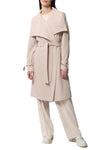 Olivia Relaxed-Fit Belted Trench With Cascade Collar in Mist