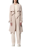 Olivia Relaxed-Fit Belted Trench With Cascade Collar in Mist