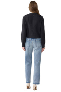 Reita Boxy Jacket in Insulated Soft Nylon Black