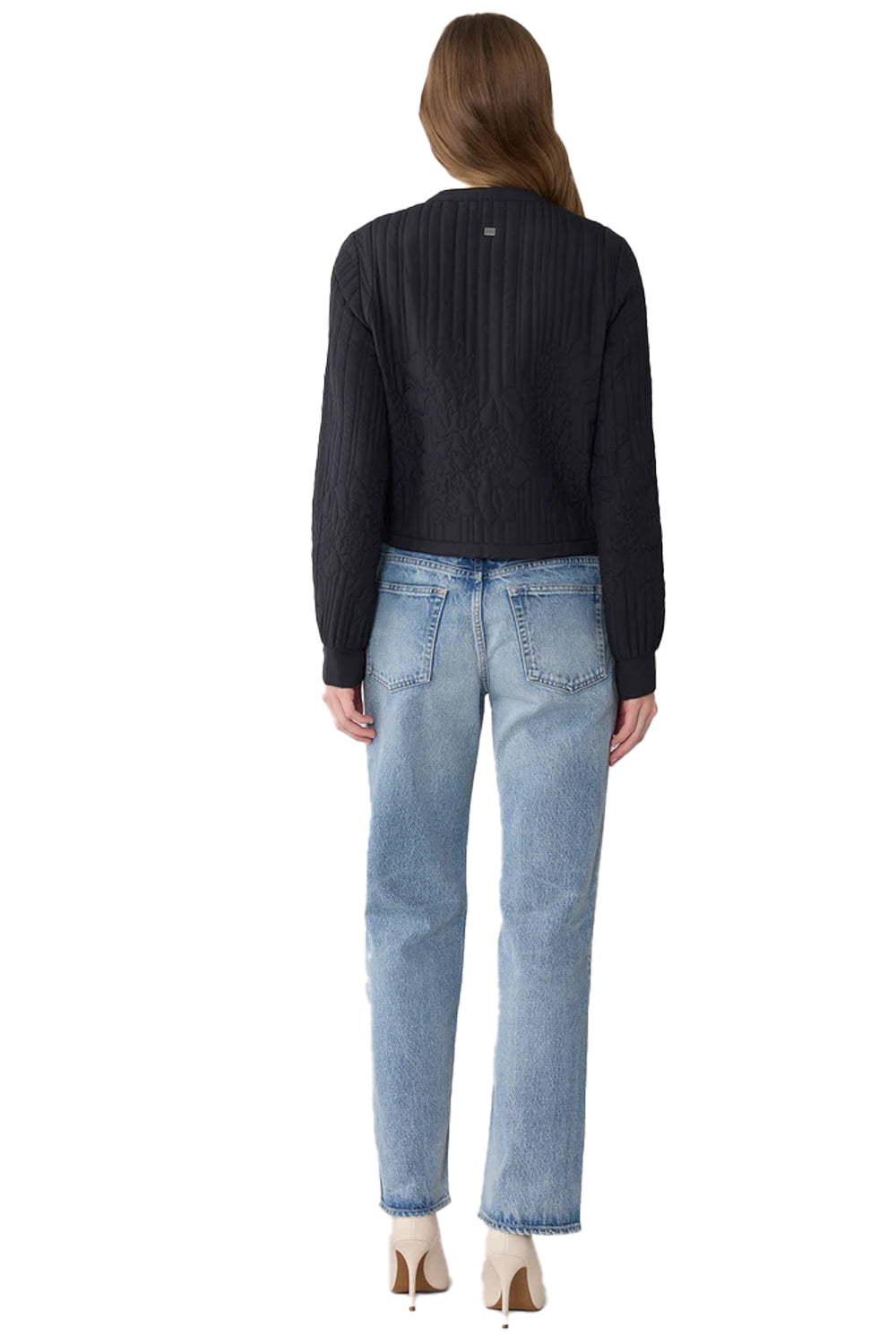 Reita Boxy Jacket in Insulated Soft Nylon Black