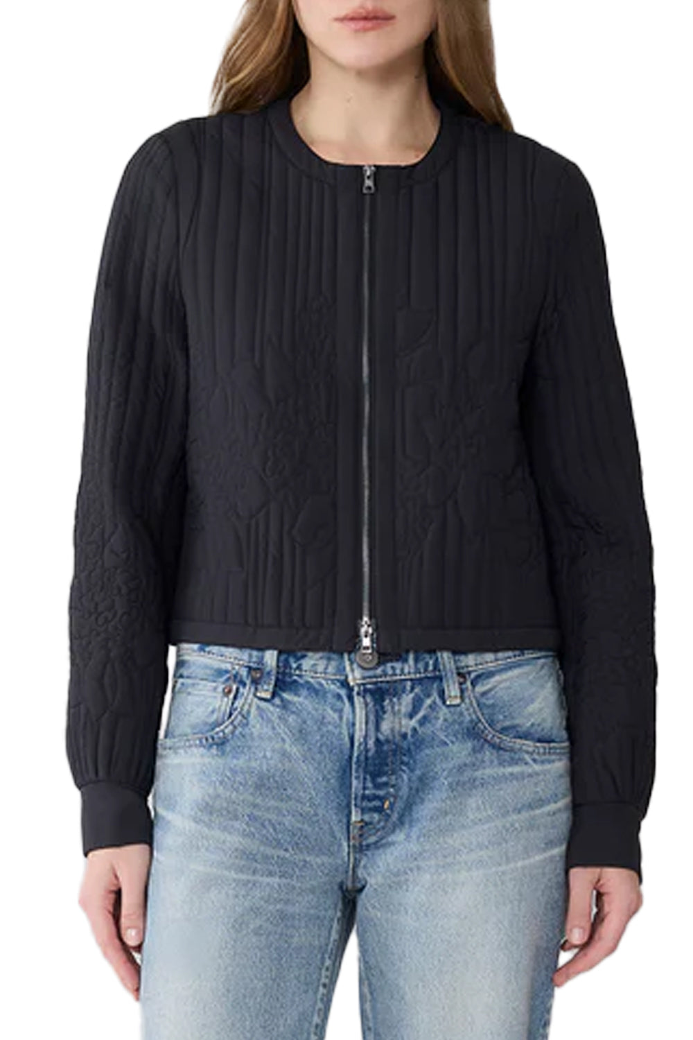 Reita Boxy Jacket in Insulated Soft Nylon Black