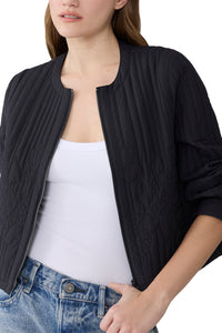 Reita Boxy Jacket in Insulated Soft Nylon Black