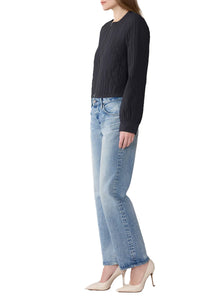 Reita Boxy Jacket in Insulated Soft Nylon Black