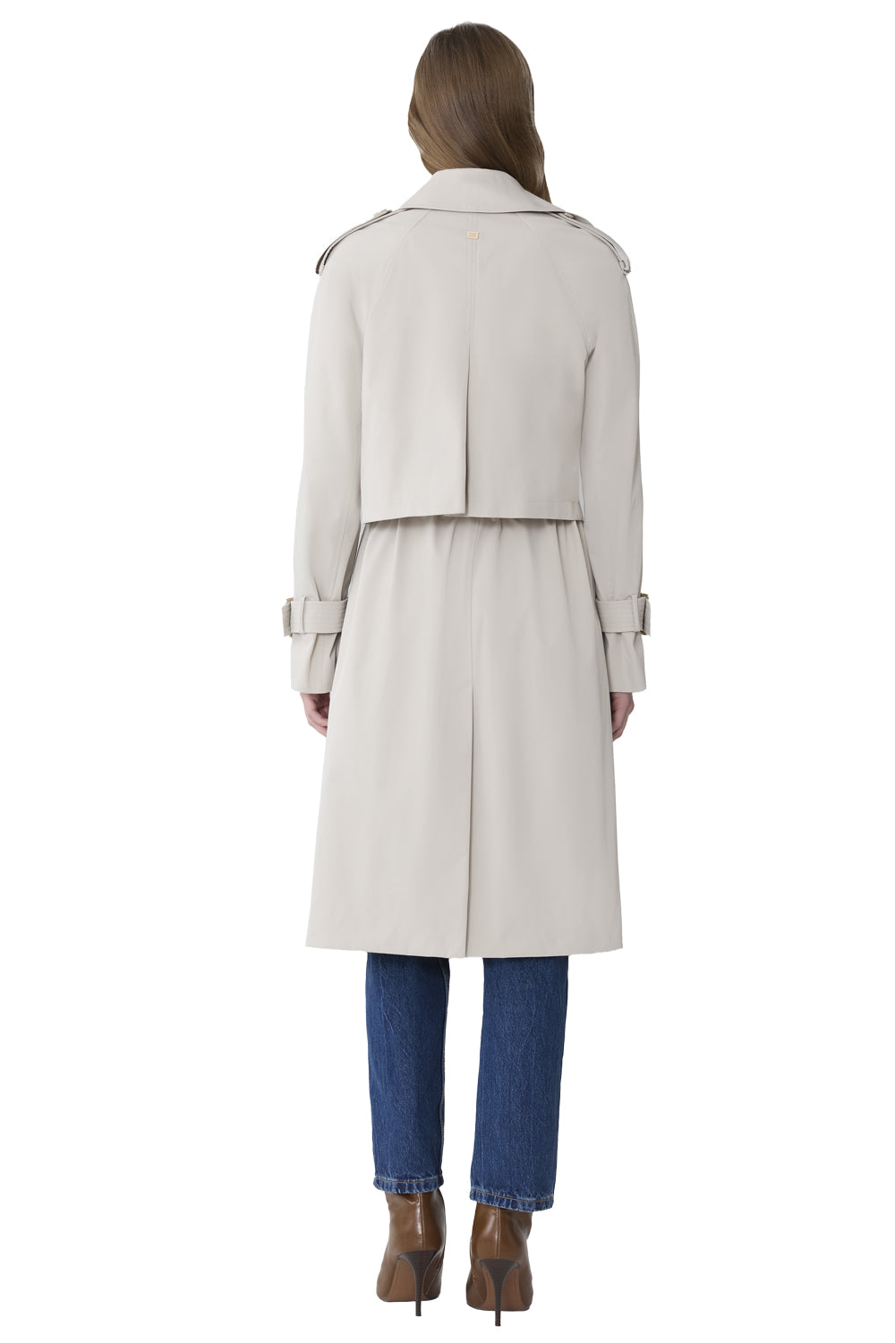 Becky-L Long Trench Coat in Light Oak