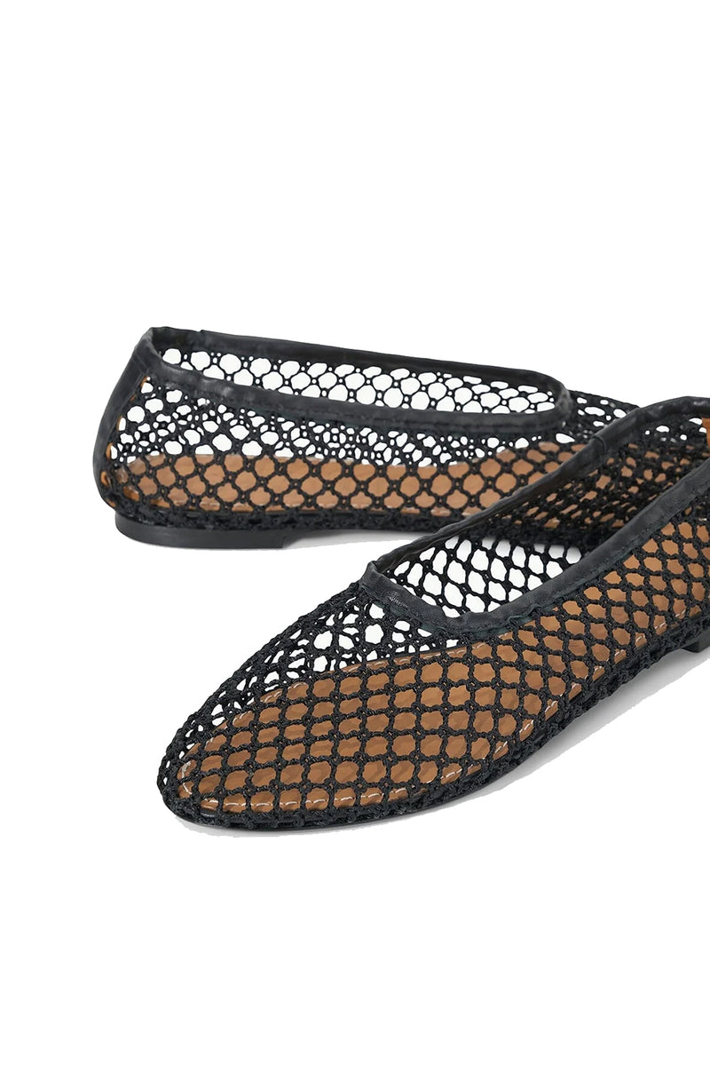 Alba Ballet Flats in Black Netting