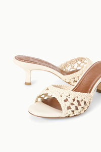 Brigitte Mule in Cream Woven