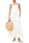 Moon Raffia Tote Bag in Natural Fringe