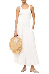 Moon Raffia Tote Bag in Natural Fringe