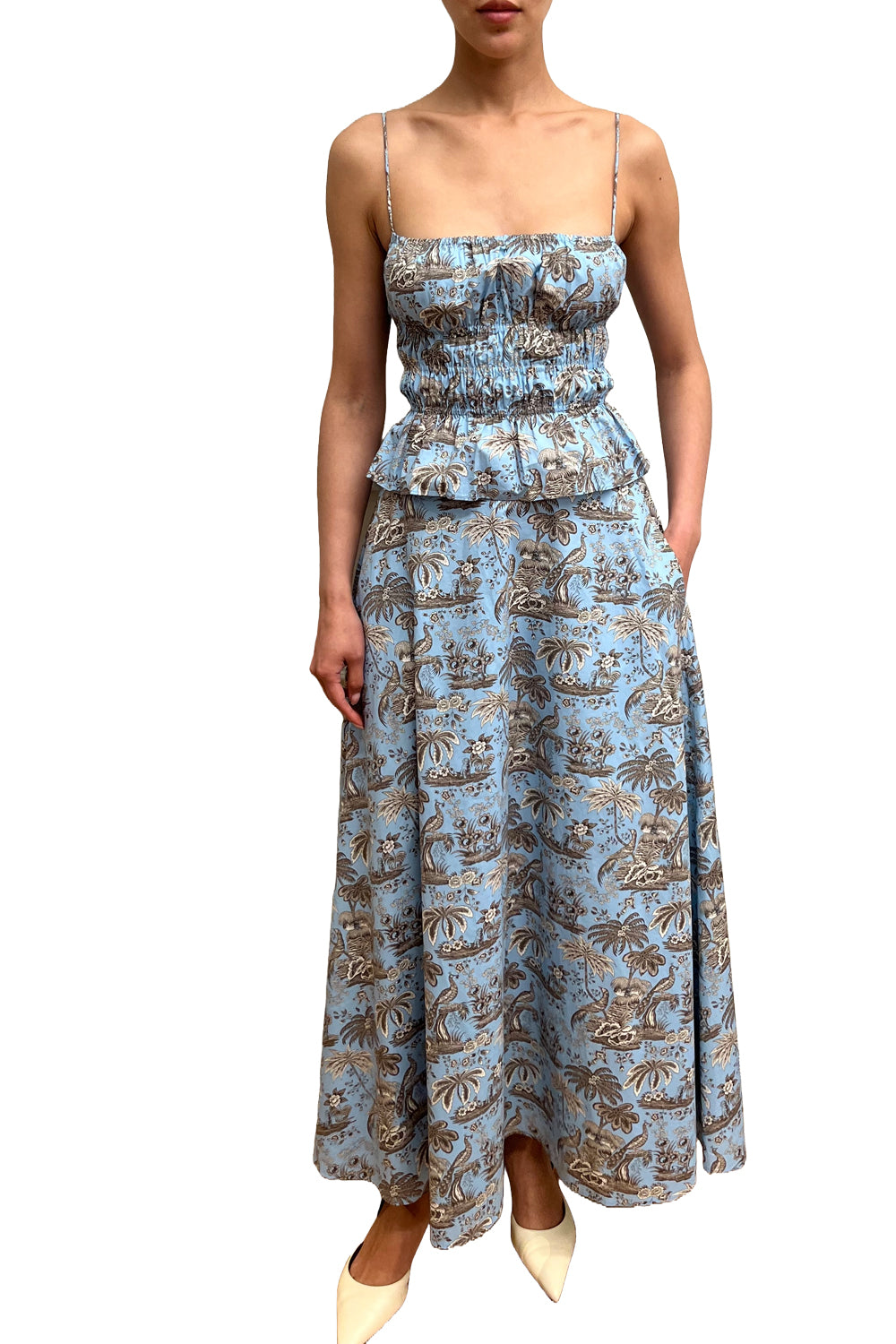 Ayla Top in Sky Toile