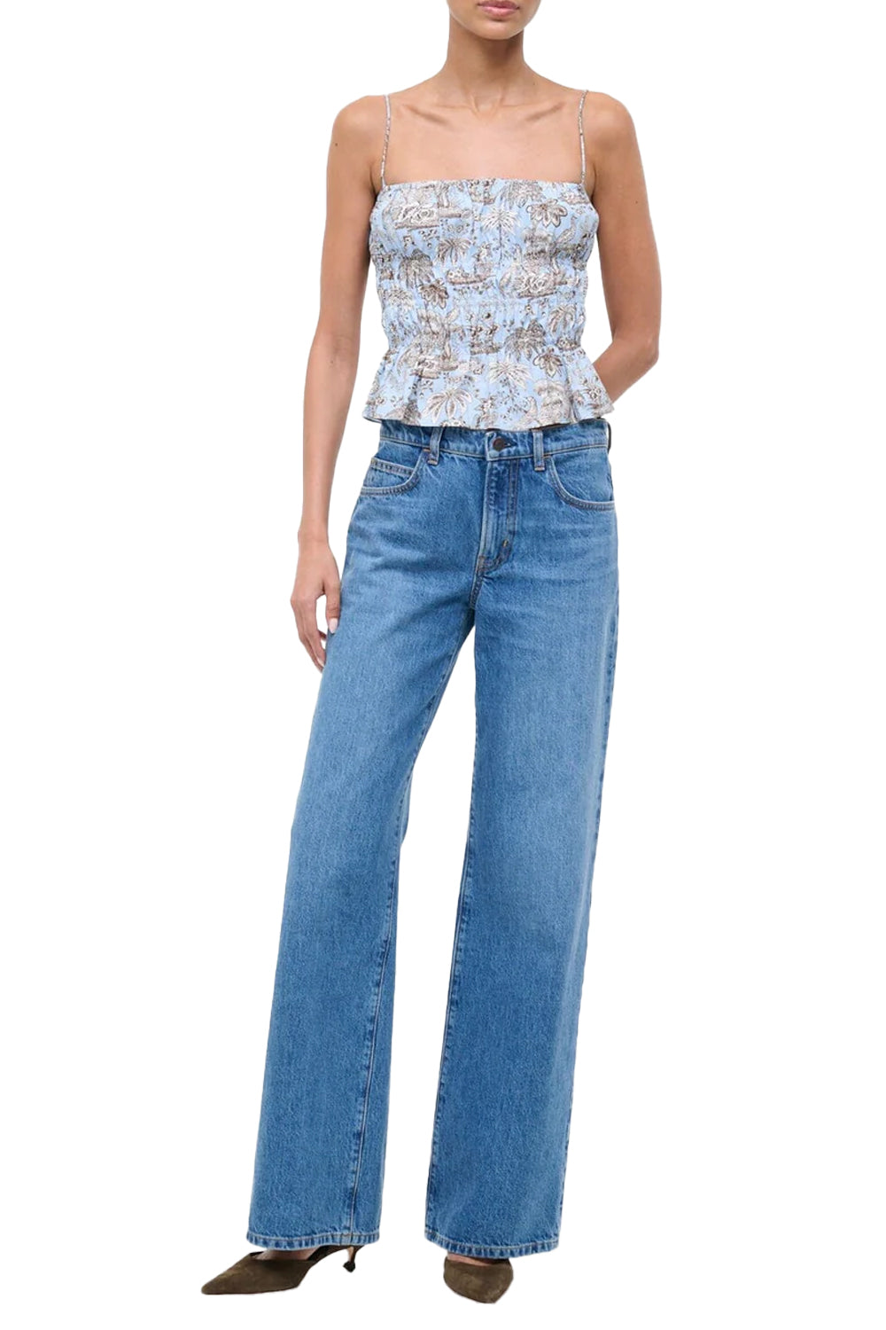 Ayla Top in Sky Toile