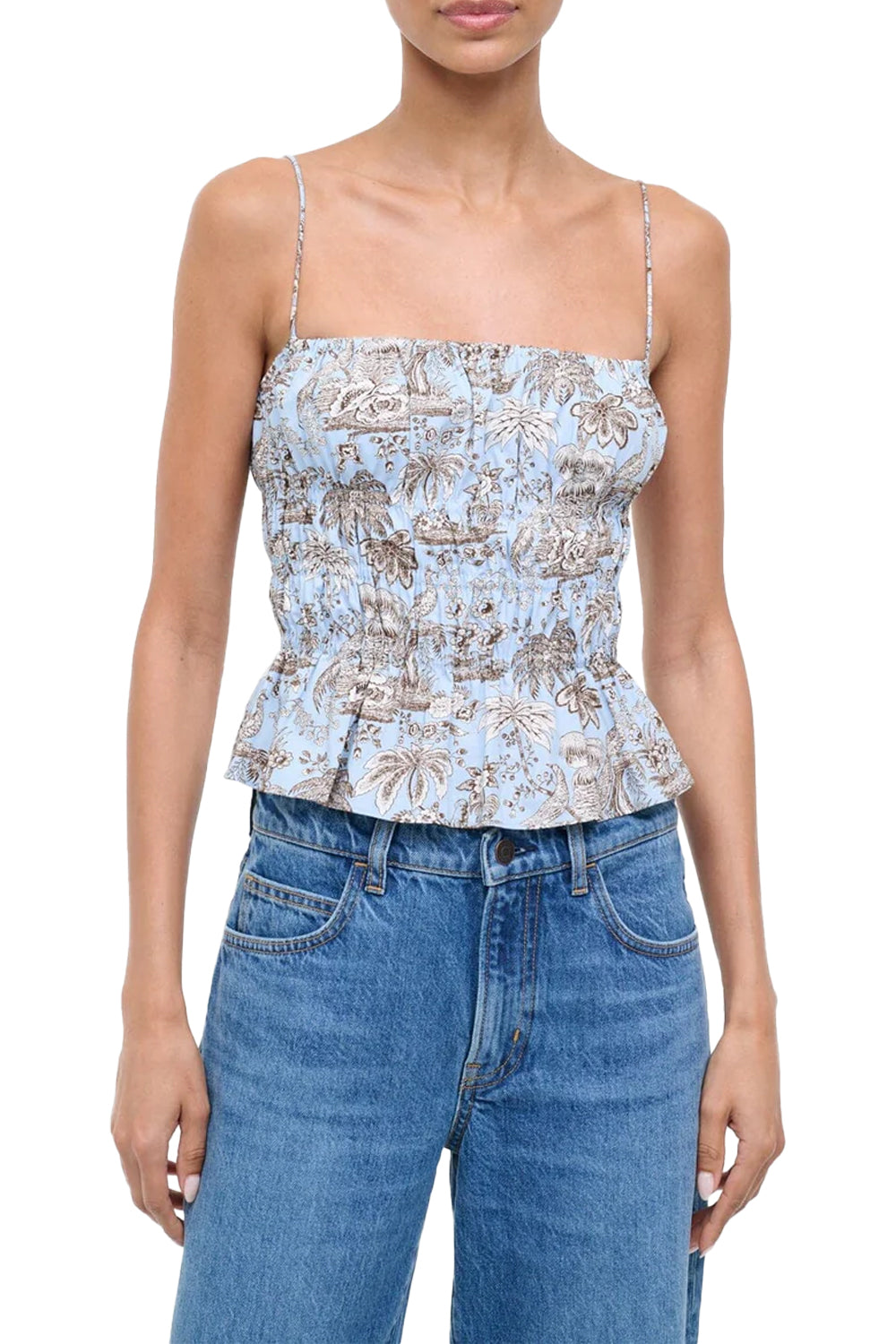 Ayla Top in Sky Toile