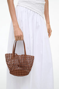Caro Bucket Bag in Tan Woven