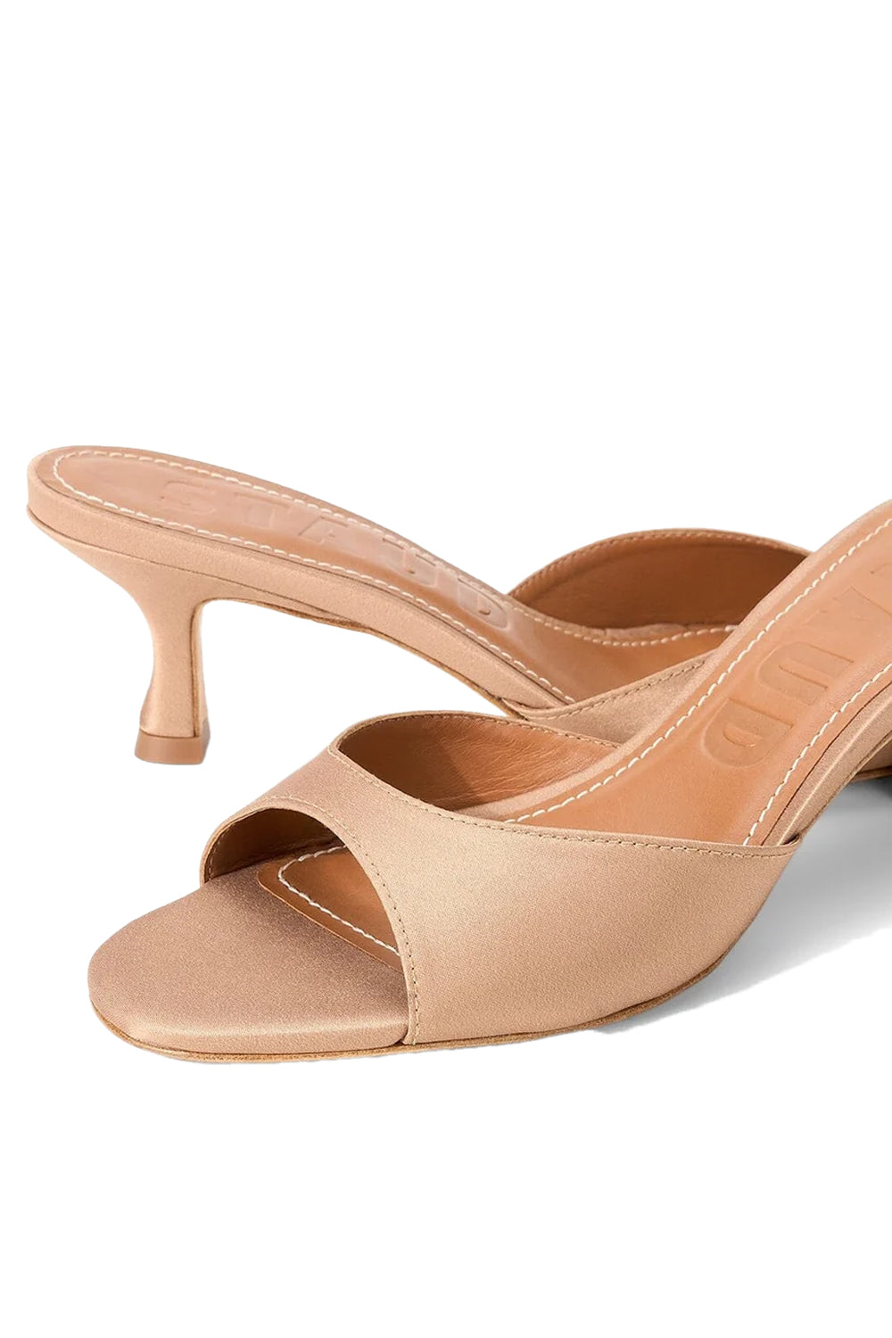 Brigitte Satin Mule in Cashew