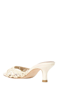 Brigitte Mule in Cream Woven