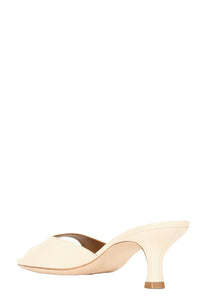 Brigitte Mule in Cream Leather