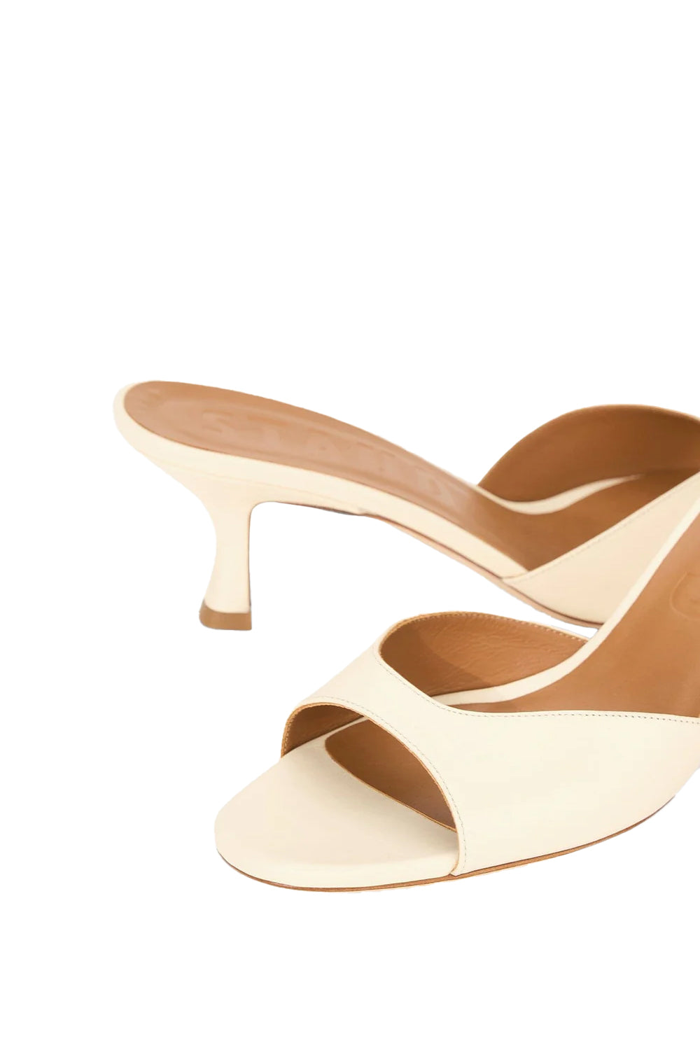 Brigitte Mule in Cream Leather