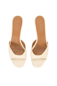 Brigitte Mule in Cream Leather