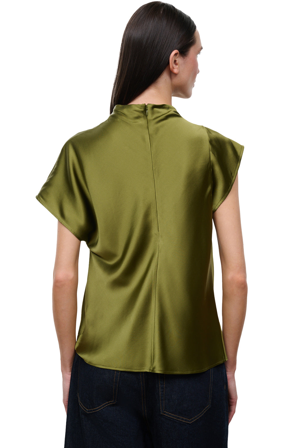 Davina Silk Top in Pear