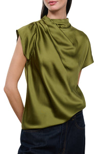 Davina Silk Top in Pear
