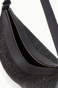 Large Demy Shoulder Bag in Espresso Woven Leather