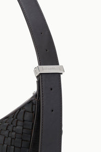 Large Demy Shoulder Bag in Espresso Woven Leather