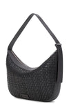 Large Demy Shoulder Bag in Espresso Woven Leather