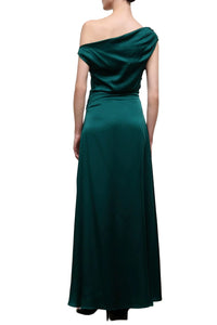 Phare Silk Maxi Dress in Emerald