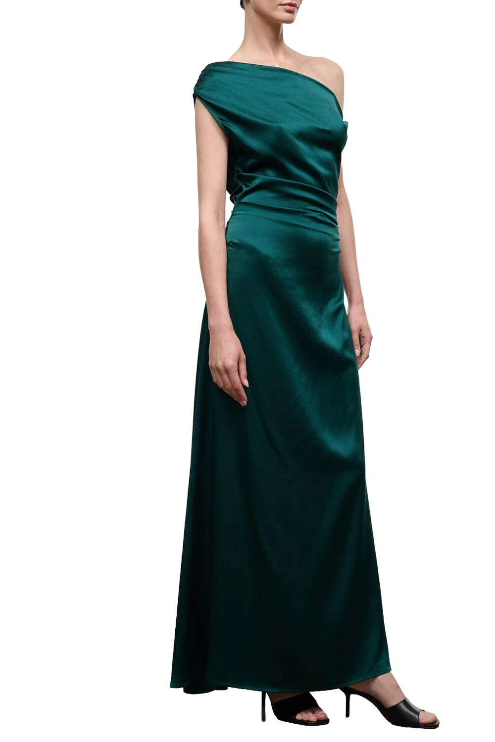 Phare Silk Maxi Dress in Emerald