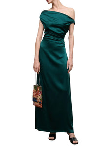 Phare Silk Maxi Dress in Emerald