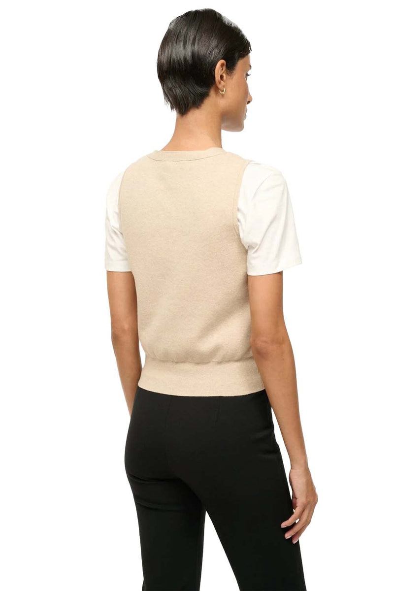 Ficus Sweater Vest in Stone