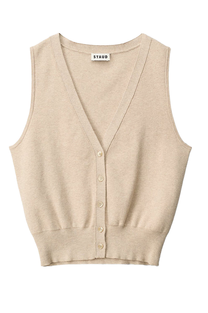 Ficus Sweater Vest in Stone