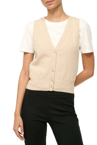 Ficus Sweater Vest in Stone