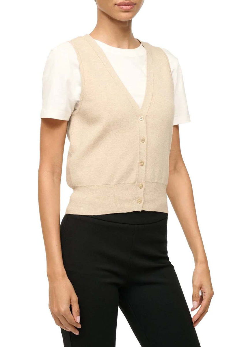 Ficus Sweater Vest in Stone