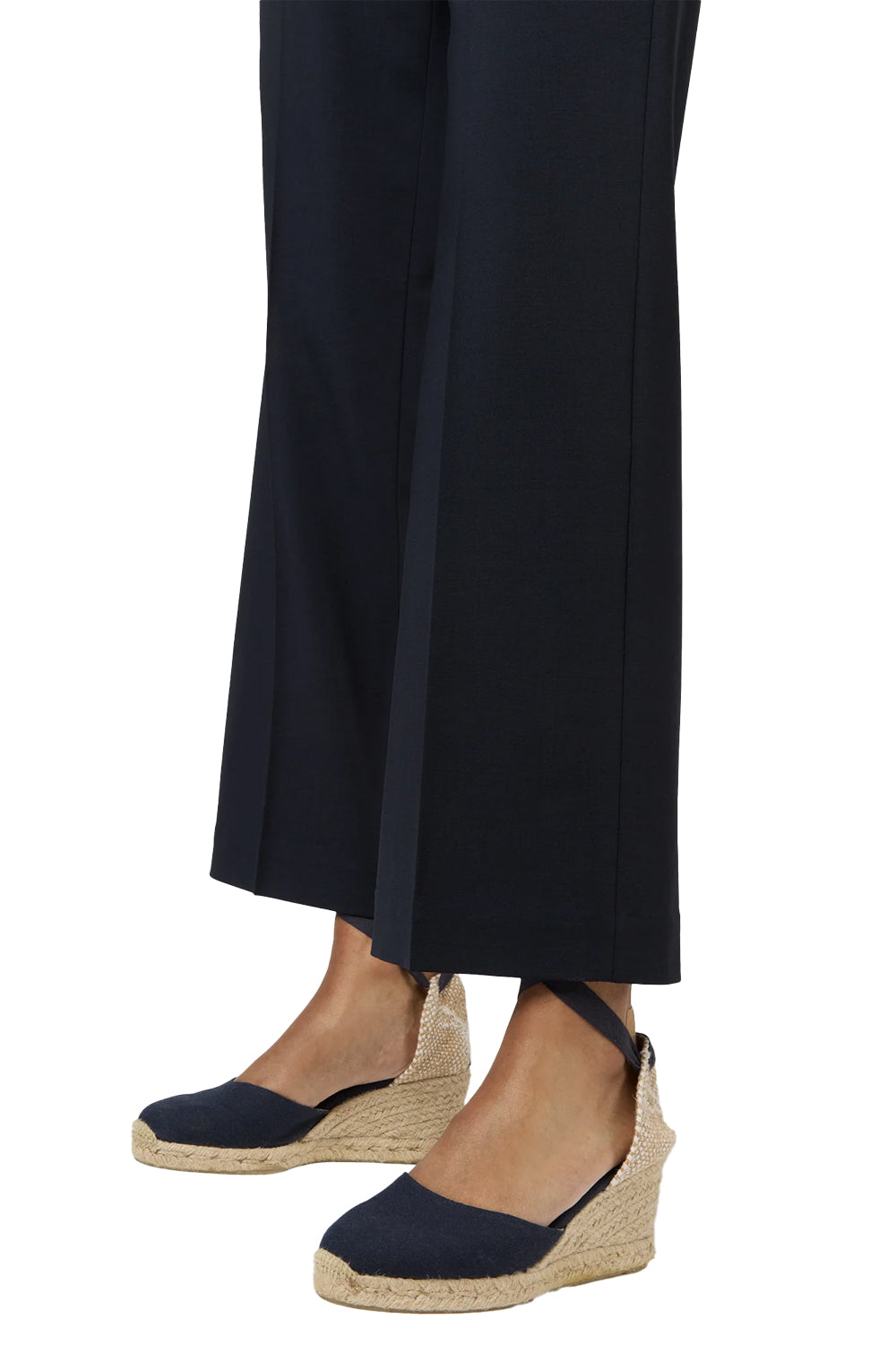 Frankie Cropped Pant in Navy Bi-Stretch Tropical Wool